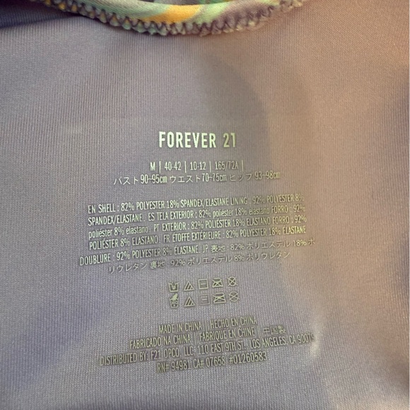 NWPT Forever 21 Purple Slick One Piece Plunge V Neck Swim Suit Bathing Suit - Picture 8 of 8